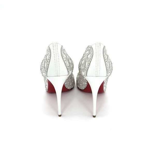 Christian Louboutin Top Vague 100 Kid Crystal Embellished Pumps Women’s 37.5 - Picture 6 of 9